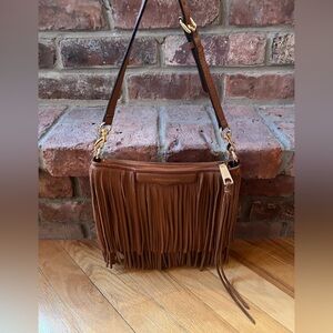 Rebecca Minkoff Tan Finn Fringe Crossbody Bag